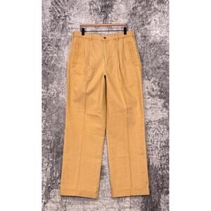 New J Peterman Co Pants 34 x 32 Mens Washed Canvas Pleated Straight Fit